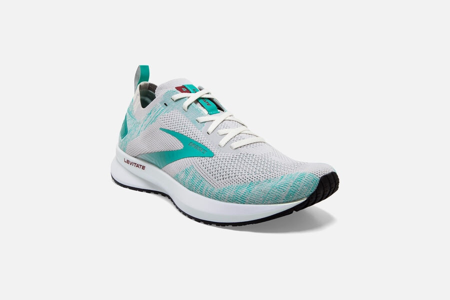 Brooks Running Shoes Womens Grey/Turquoise - Levitate 4 Road - 9862-OUFXE